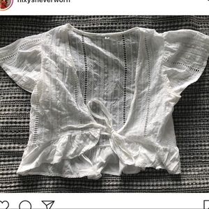 Shein crop top tie shirt